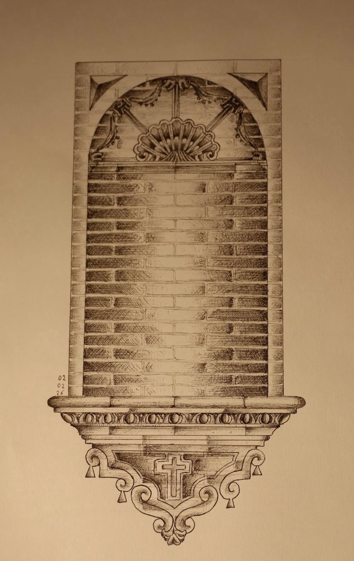 Dibujo hornacina devocionaria