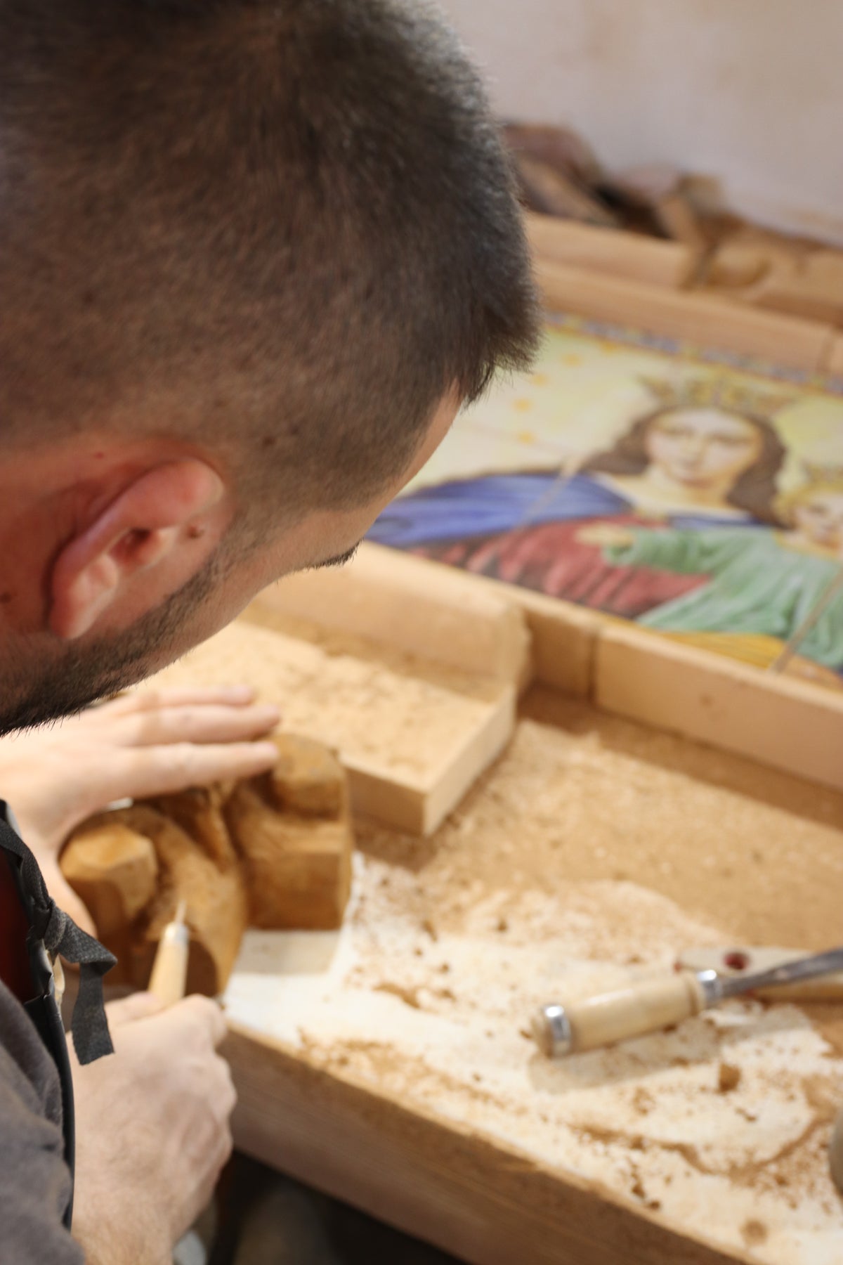 Marco artesanal en ladrillo de barro cocido   "Mª Auxiliadora"